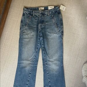 Free People Blue Straight Leg Jeans